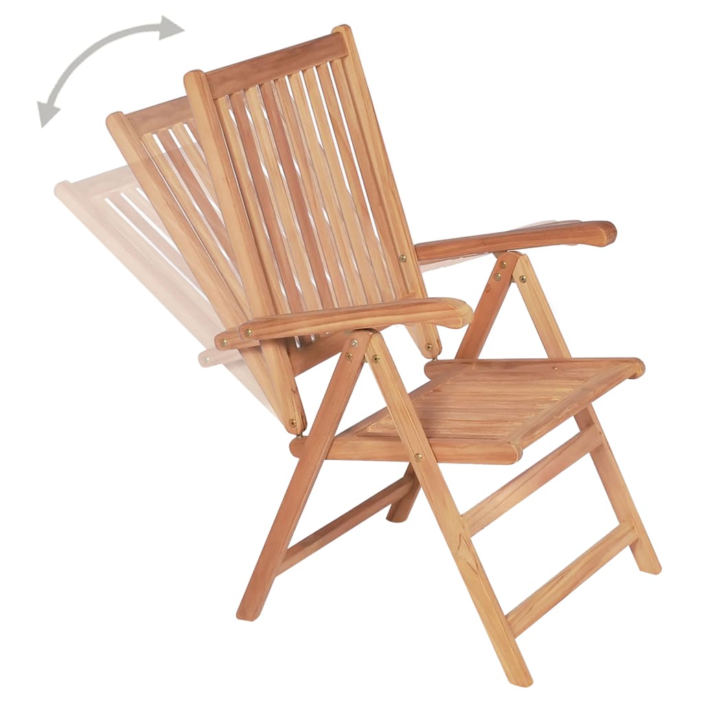 NNEVL Reclining Garden Chairs 6 pcs Solid Teak Wood-4