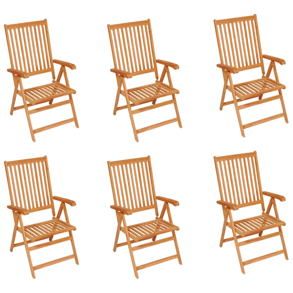 NNEVL Garden Chairs 6 pcs with Cream Cushions Solid Teak Wood-1