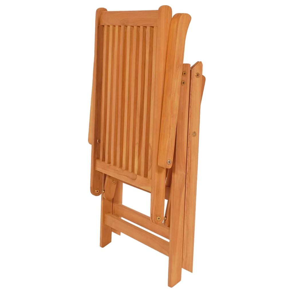 NNEVL Garden Chairs 6 pcs with Cream Cushions Solid Teak Wood-4
