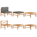 NNEVL 3 Piece Garden Lounge Set with Dark Grey Cushions Teak Wood-0