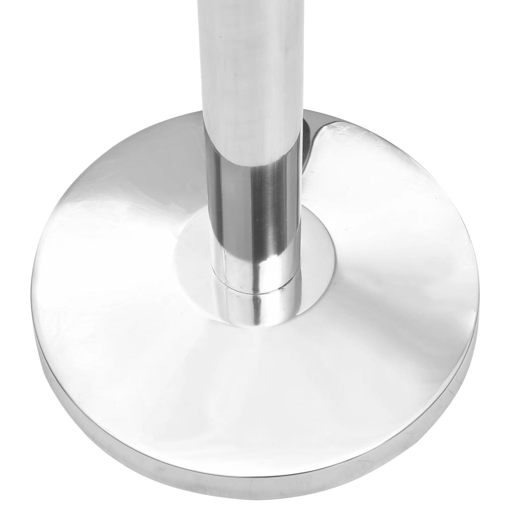 NNEVL Stanchions with Belts 4 pcs Airport Barrier Stainless Steel Silver-4