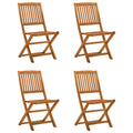 NNEVL Folding Garden Chairs 4 pcs Solid Eucalyptus Wood-0