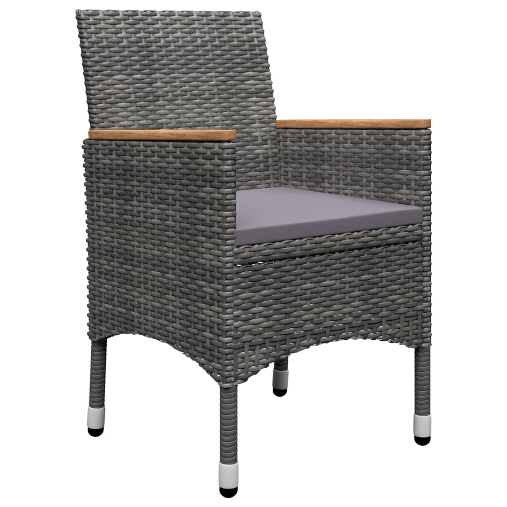 NNEVL 5 Piece Garden Dining Set Grey-1