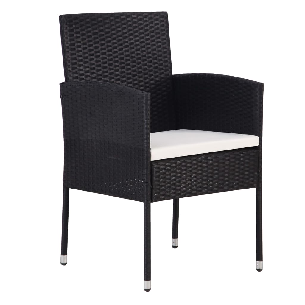 NNEVL 7 Piece Garden Dining Set Black-4