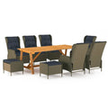 NNEVL 9 Piece Garden Dining Set Brown-0