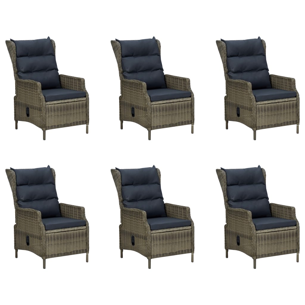 NNEVL 9 Piece Garden Dining Set Brown-2