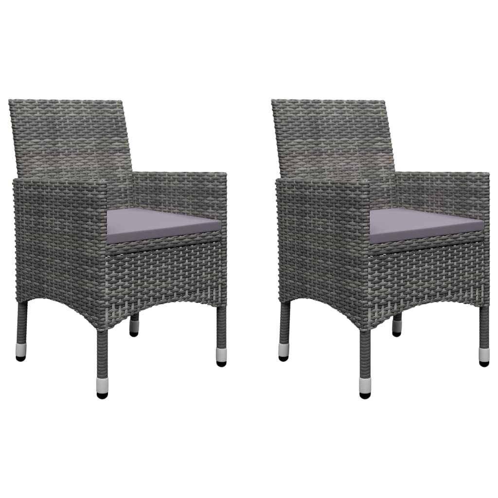 NNEVL 5 Piece Garden Dining Set Grey-3