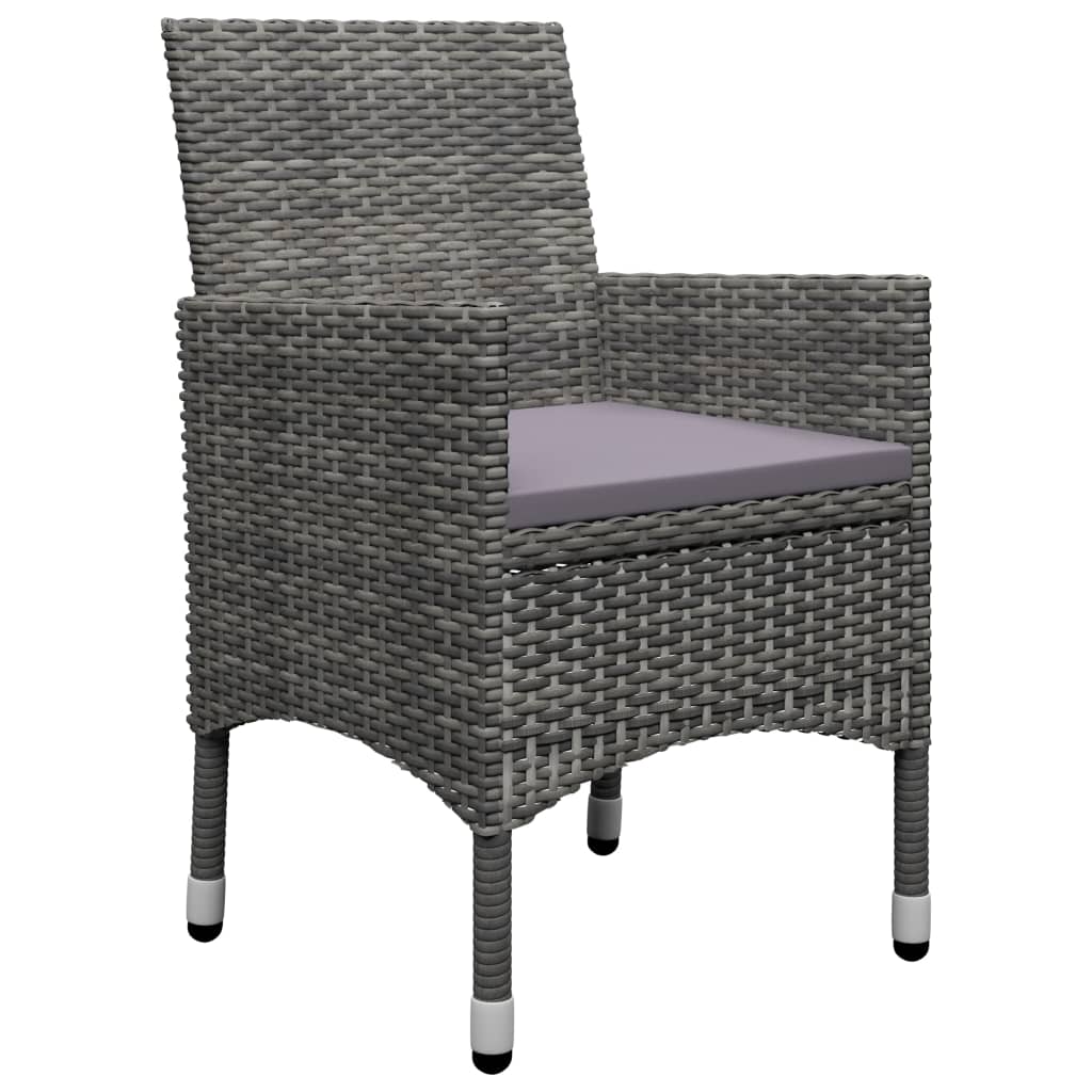 NNEVL 5 Piece Garden Dining Set Grey-4