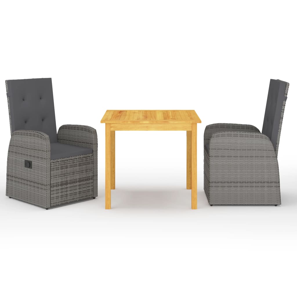 NNEVL 3 Piece Garden Dining Set Grey-0