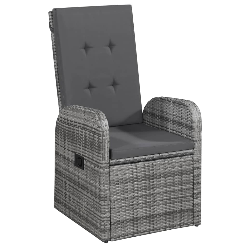 NNEVL 3 Piece Garden Dining Set Grey-1