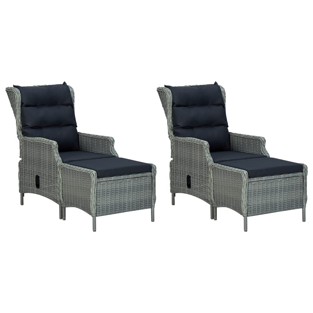 NNEVL 5 Piece Garden Dining Set Light Grey-3
