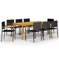 NNEVL 9 Piece Garden Dining Set Black-0