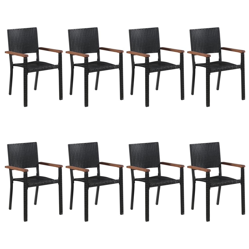 NNEVL 9 Piece Garden Dining Set Black-3