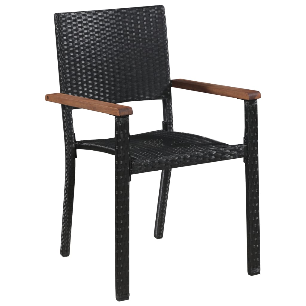 NNEVL 9 Piece Garden Dining Set Black-4