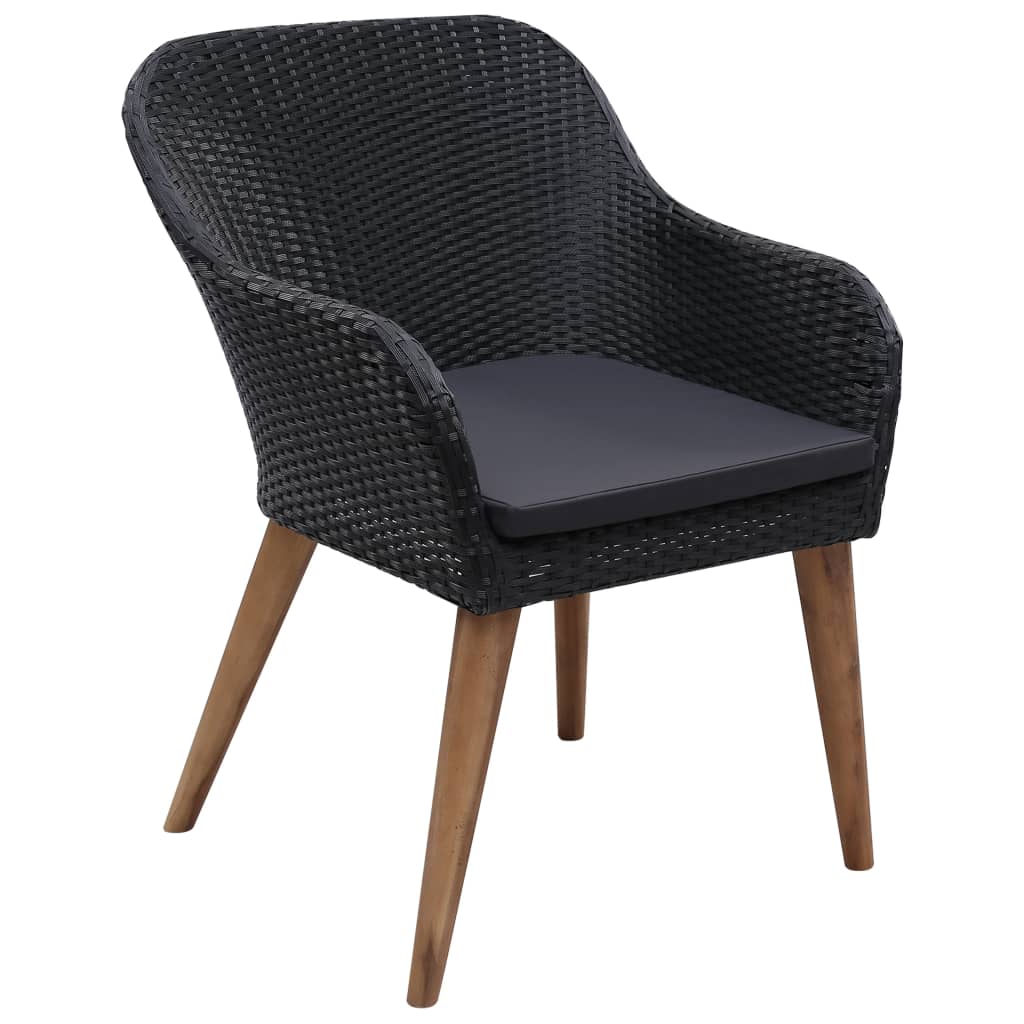 NNEVL 7 Piece Garden Dining Set Black-4