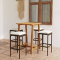 NNEVL 5 Piece Garden Bar Set with Cushions Brown-0