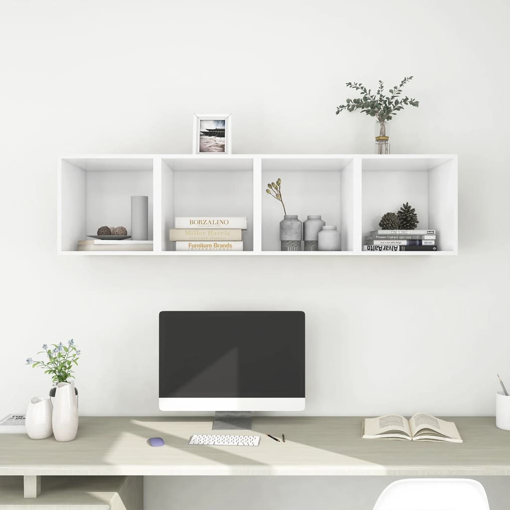 NNEVL Wall Cabinets 4 pcs White 37x37x37 cm Chipboard-0