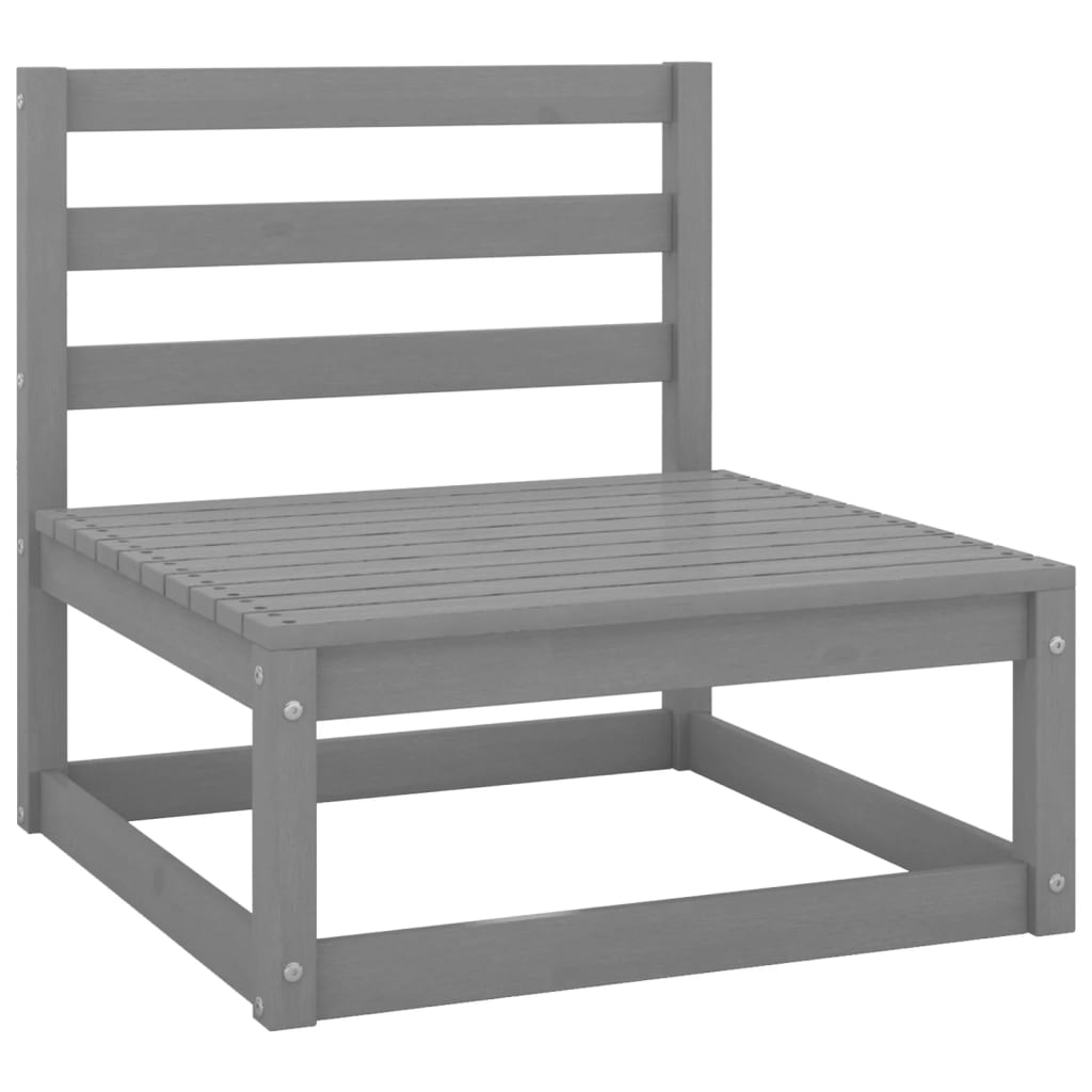 NNEVL 2 Piece Garden Lounge Set Grey Solid Pinewood-1