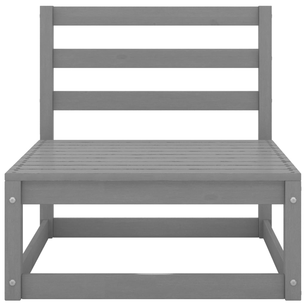 NNEVL 2 Piece Garden Lounge Set Grey Solid Pinewood-2