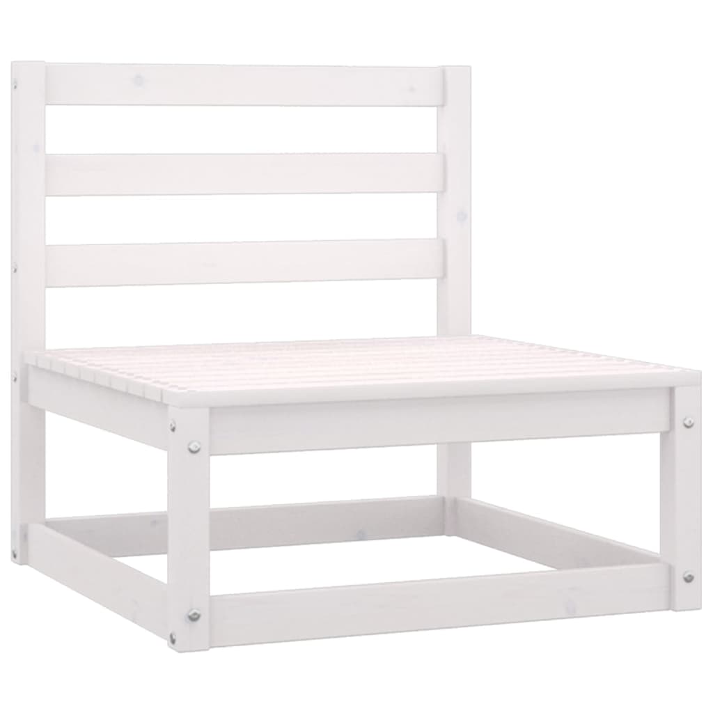 NNEVL 3 Piece Garden Lounge Set White Solid Pinewood-3