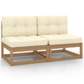 NNEVL Garden Middle Sofas with Cream Cushions 2 pcs Solid Pinewood-0