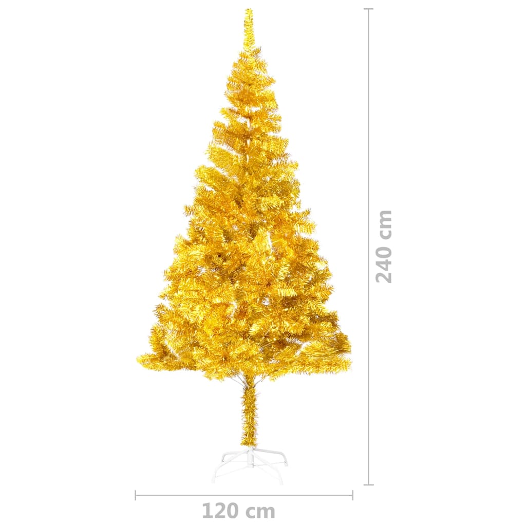 NNEVL Artificial Christmas Tree with Stand Gold 240 cm PET-4