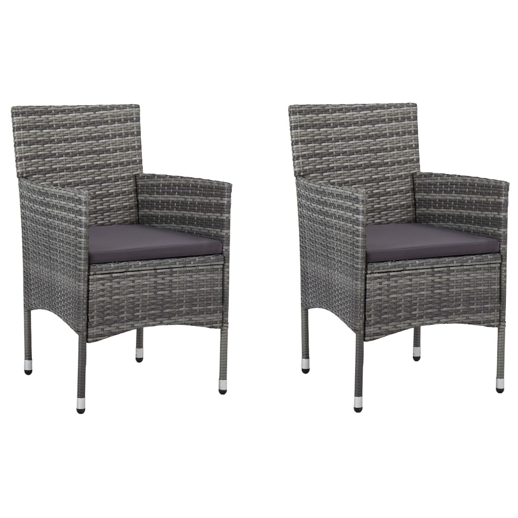 NNEVL 3 Piece Garden Dining Set Grey-2