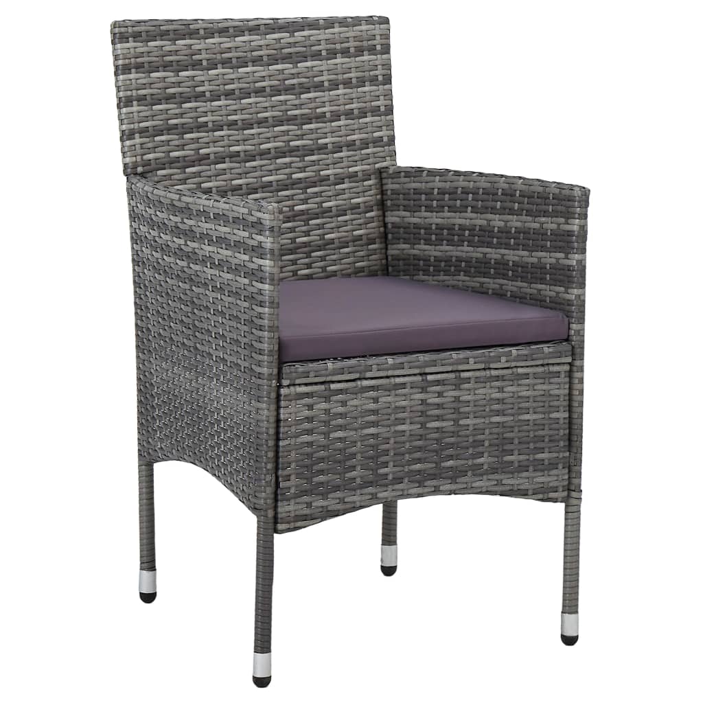 NNEVL 3 Piece Garden Dining Set Grey-3