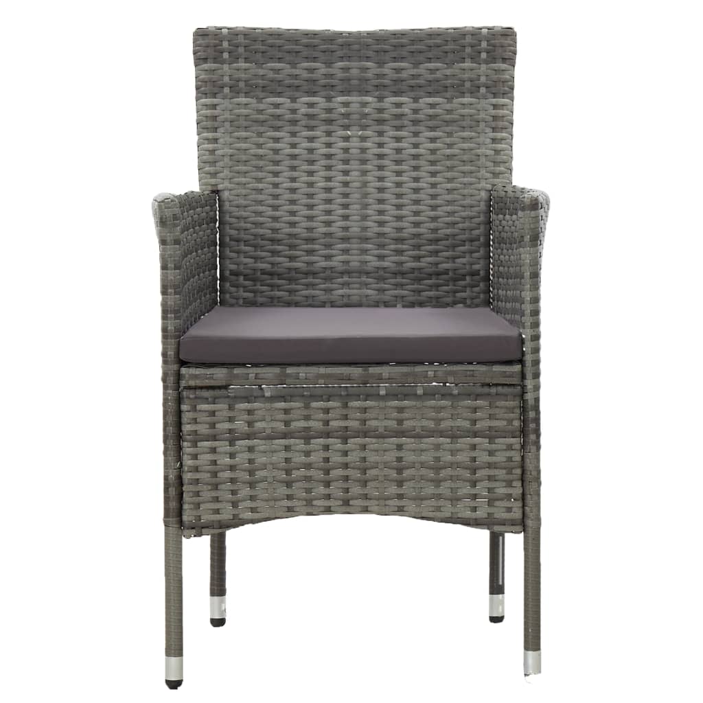 NNEVL 3 Piece Garden Dining Set Grey-4