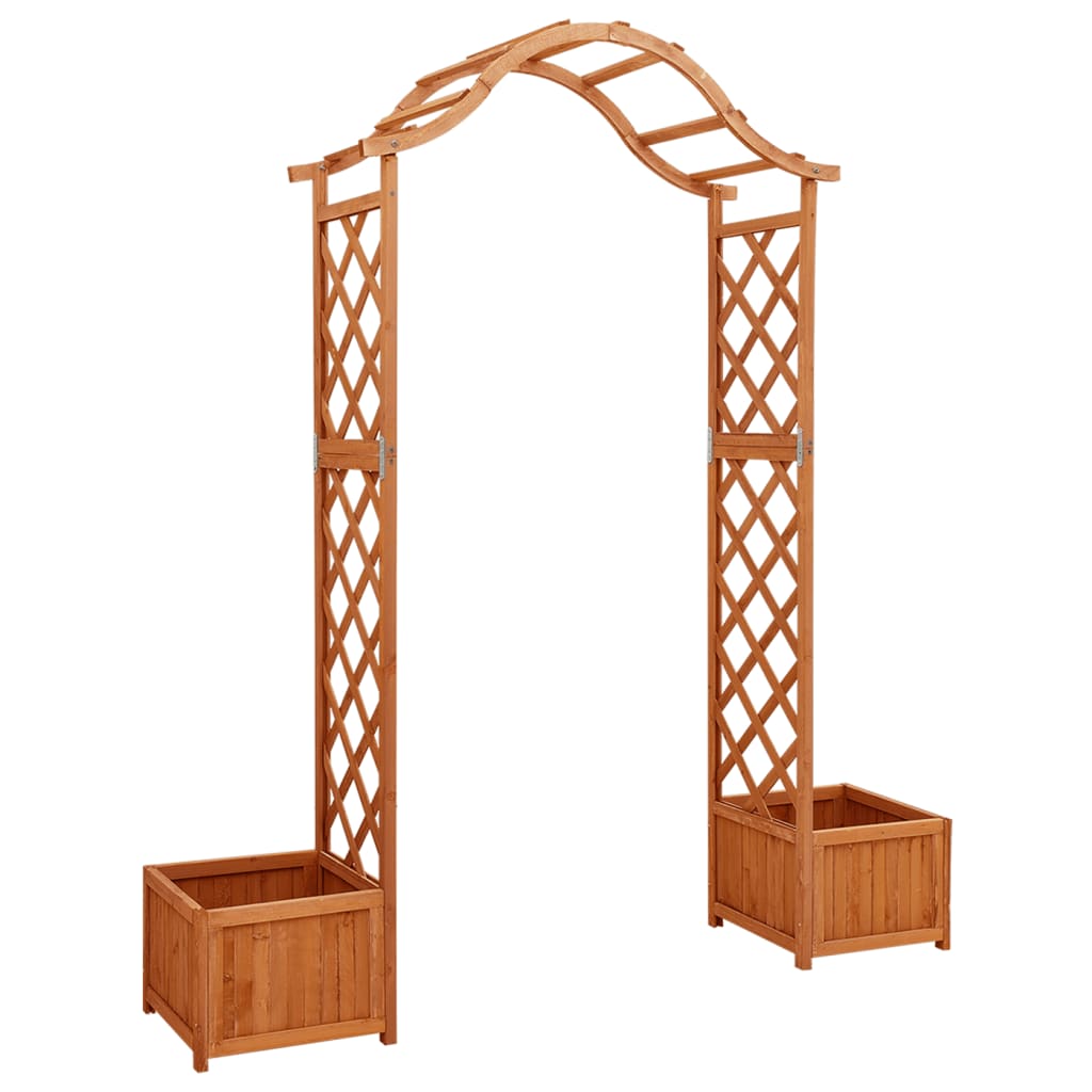 NNEVL Garden Pergola with Planter Solid Firwood-0