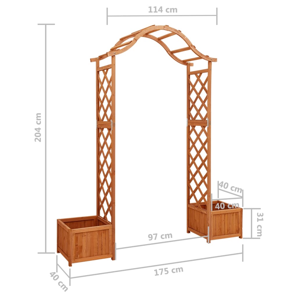NNEVL Garden Pergola with Planter Solid Firwood-4