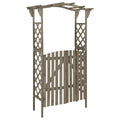 NNEVL Pergola with Gate 116x40x204 cm Grey Solid Firwood-0