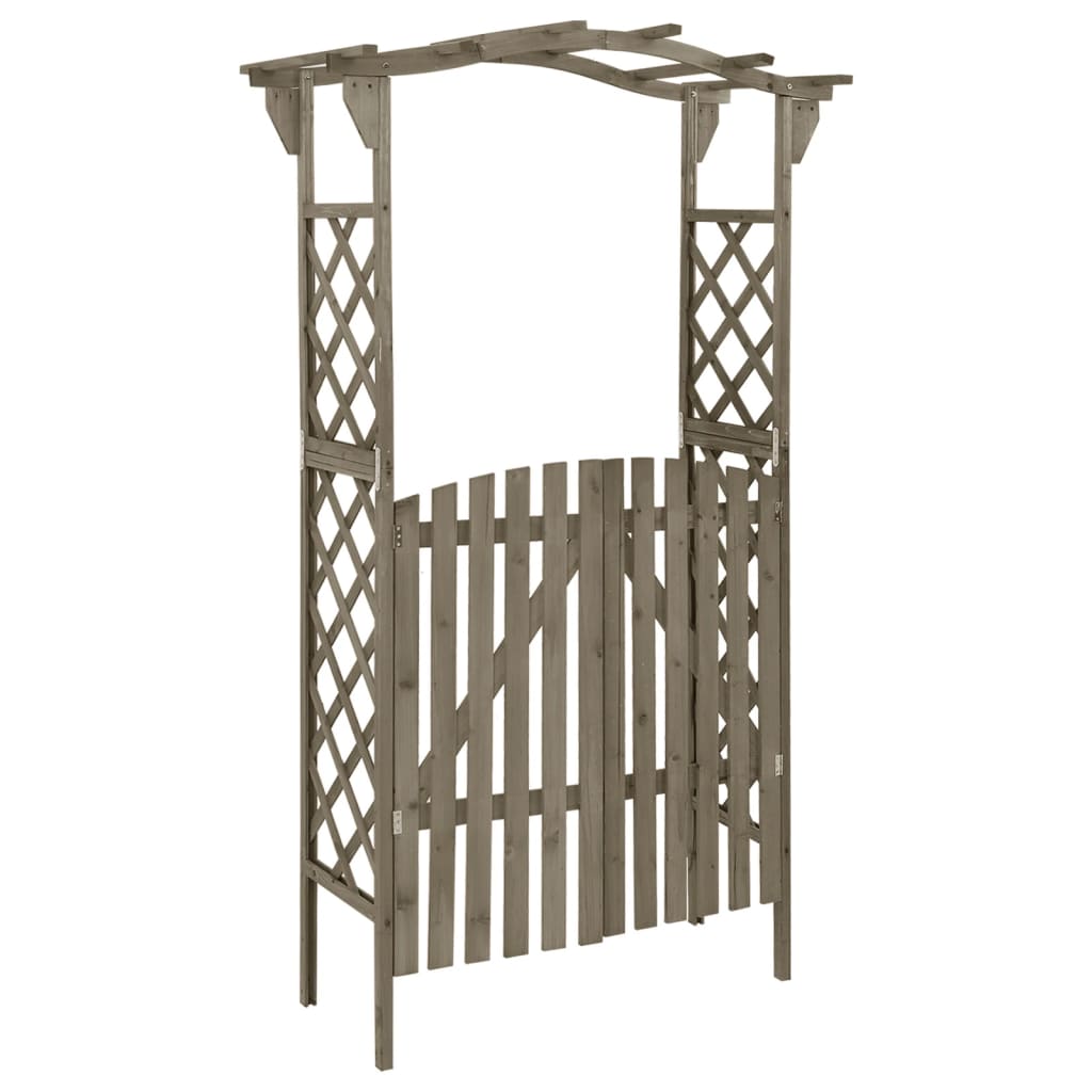 NNEVL Pergola with Gate 116x40x204 cm Grey Solid Firwood-0