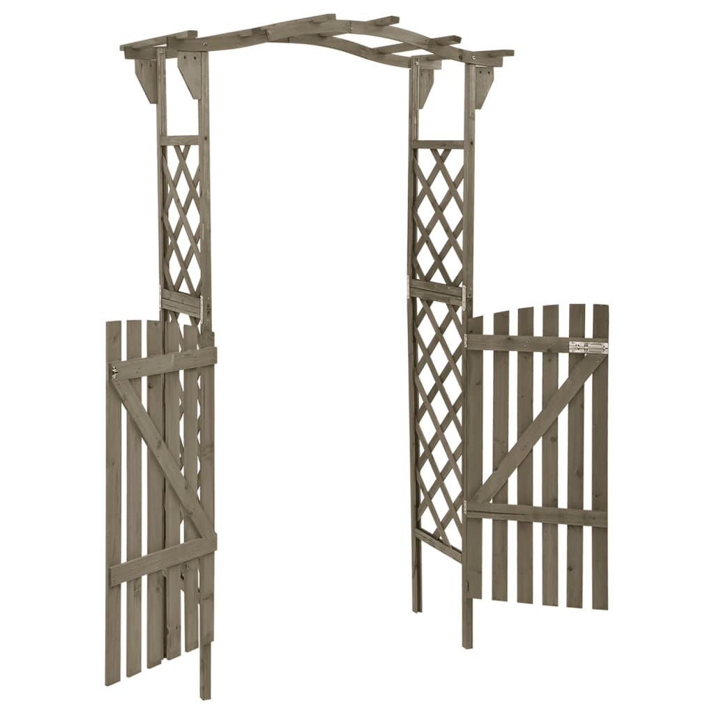 NNEVL Pergola with Gate 116x40x204 cm Grey Solid Firwood-2