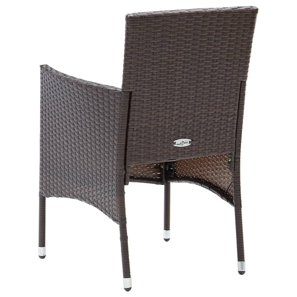 NNEVL 7 Piece Garden Dining Set Poly Rattan Brown-4