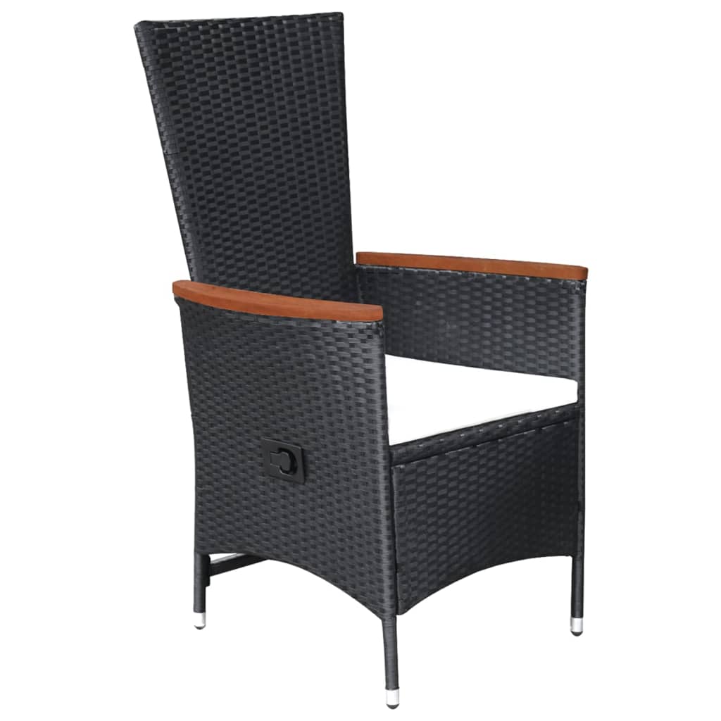 NNEVL 7 Piece Garden Dining Set Poly Rattan Black-3