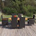 NNEVL 7 Piece Garden Dining Set Poly Rattan Black-0