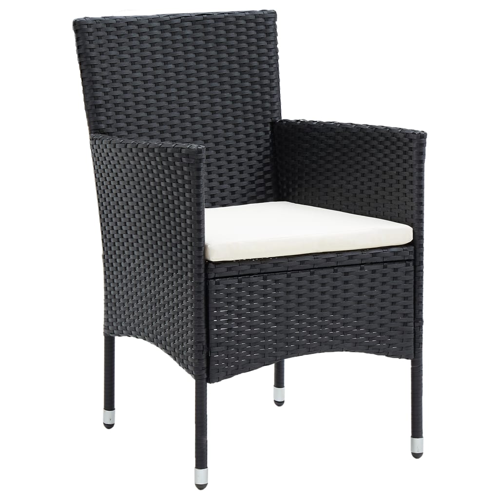 NNEVL 5 Piece Garden Dining Set Black-4