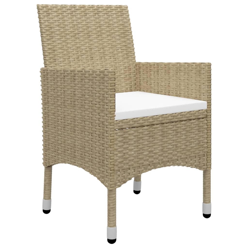 NNEVL 5 Piece Garden Dining Set Beige-3