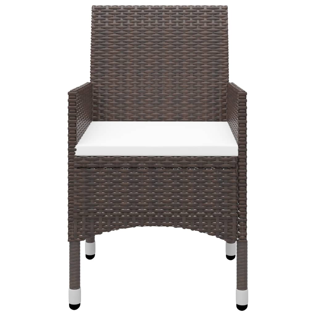 NNEVL 5 Piece Garden Dining Set Brown-4