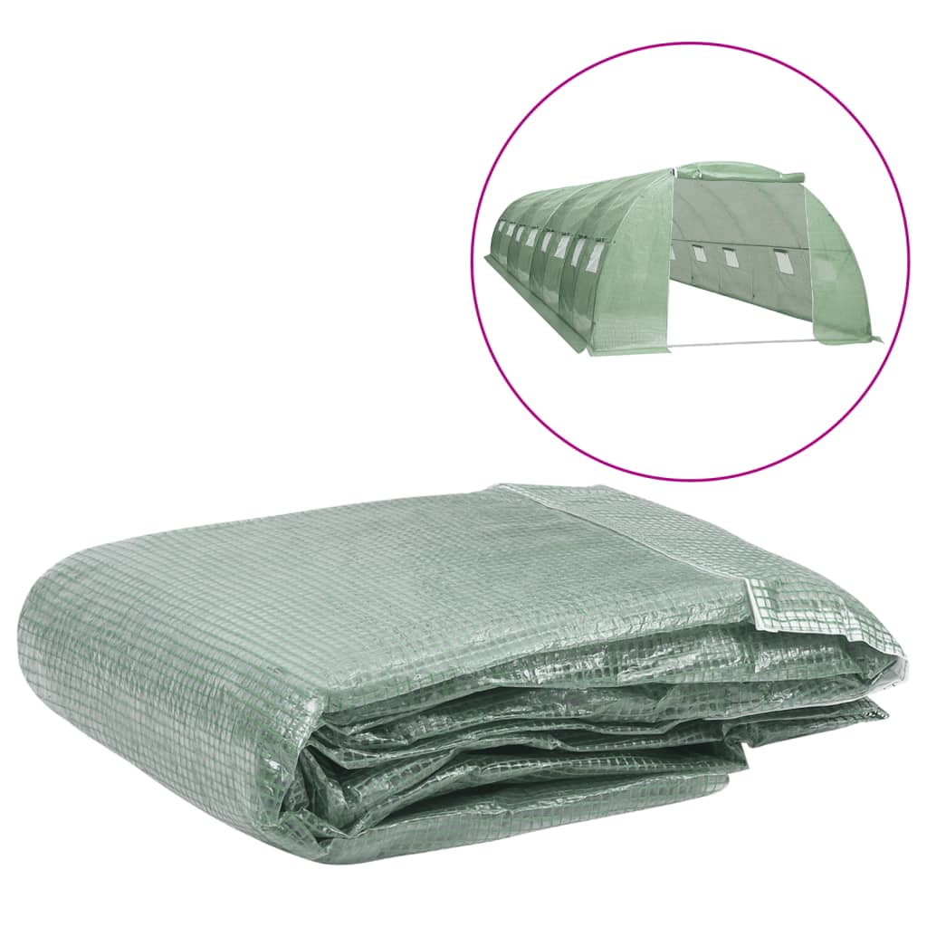 NNEVL Greenhouse Replacement Cover (32 m²) 400x800x200 cm Green-0