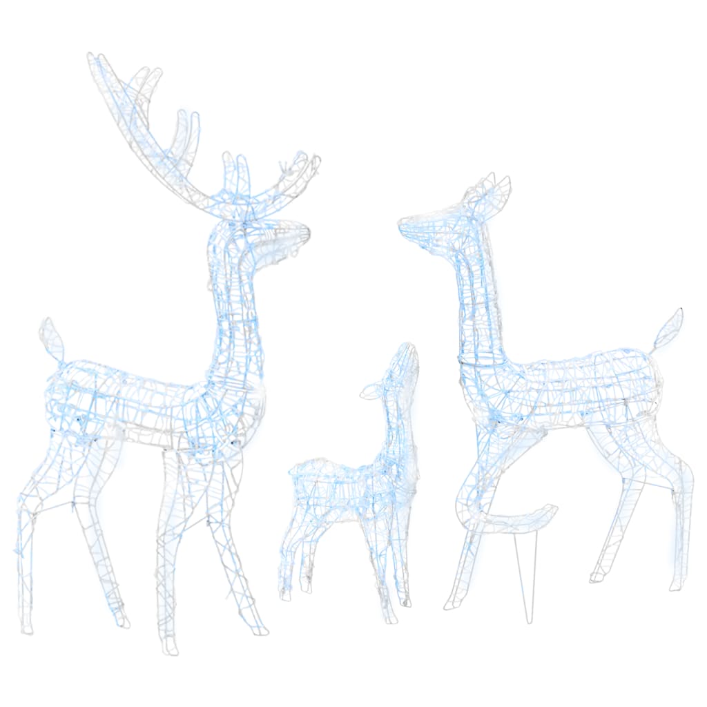 NNEVL Acrylic Reindeer Family Christmas Decoration 300 LED Cold White-1