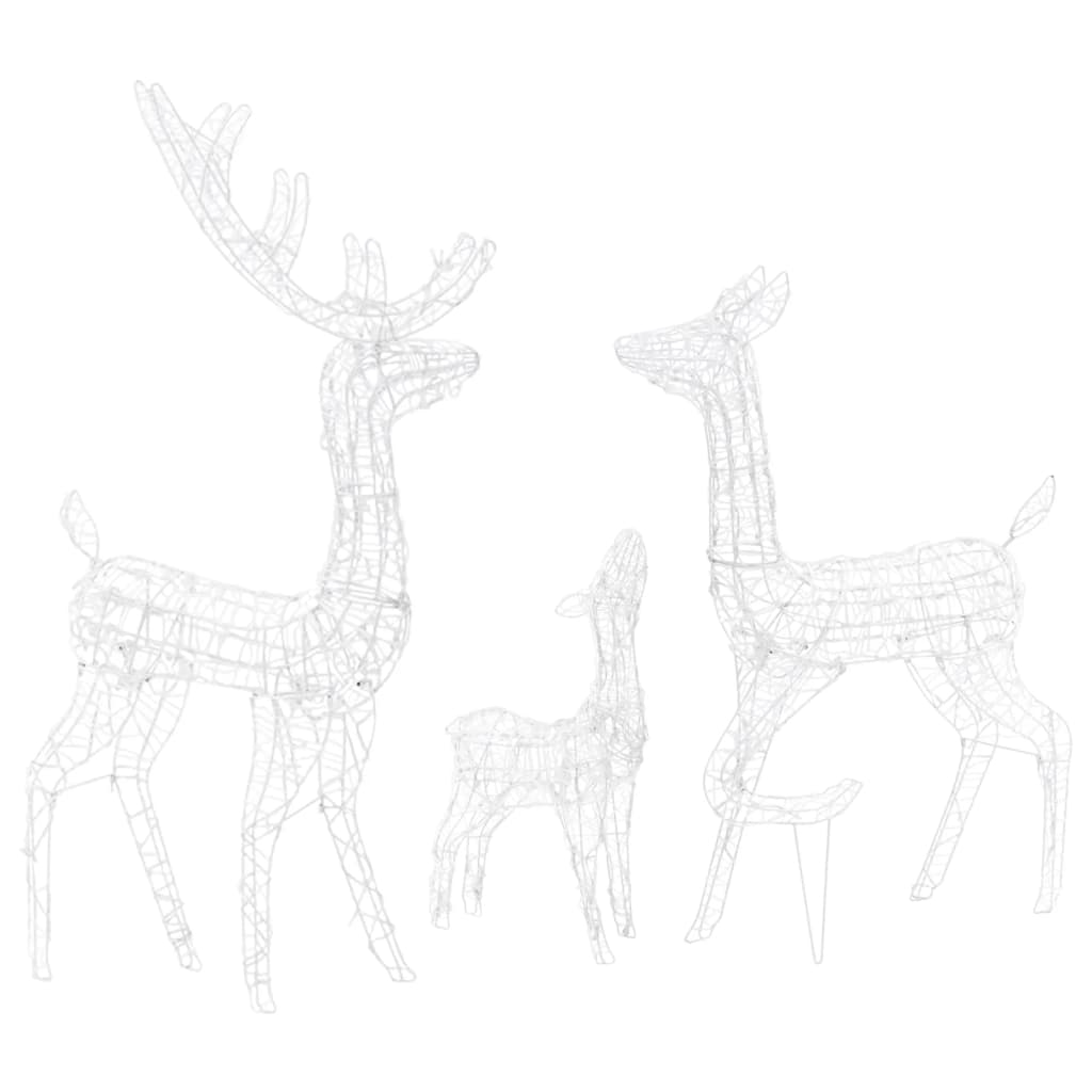 NNEVL Acrylic Reindeer Family Christmas Decoration 300 LED Cold White-4