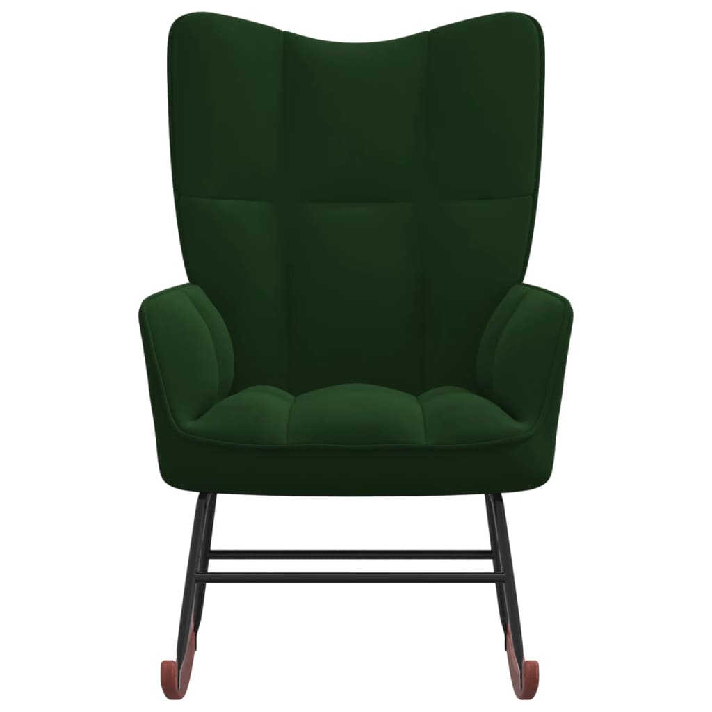 NNEVL Rocking Chair Dark Green Velvet-1