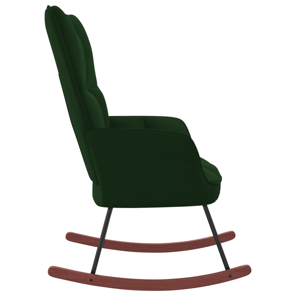 NNEVL Rocking Chair Dark Green Velvet-2