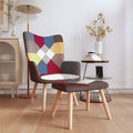 NNEVL Relaxing Chair with a Stool Patchwork Fabric-0