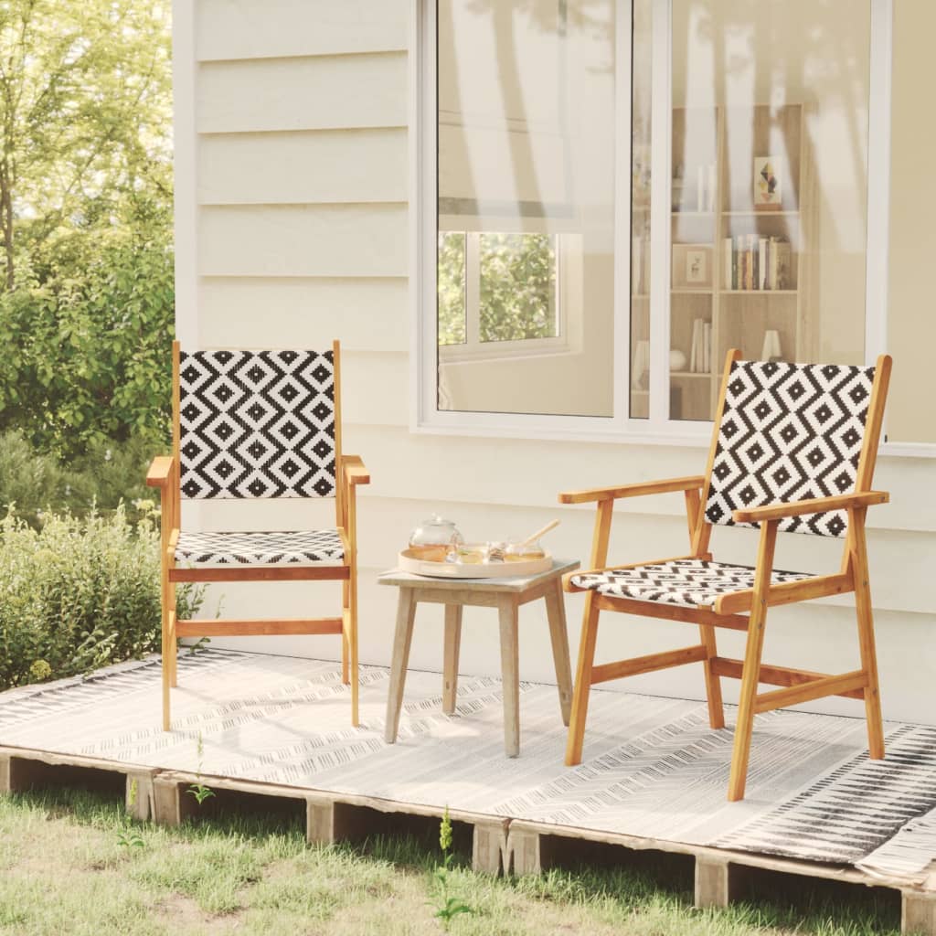 NNEVL Garden Chairs 2 pcs Solid Acacia Wood-0