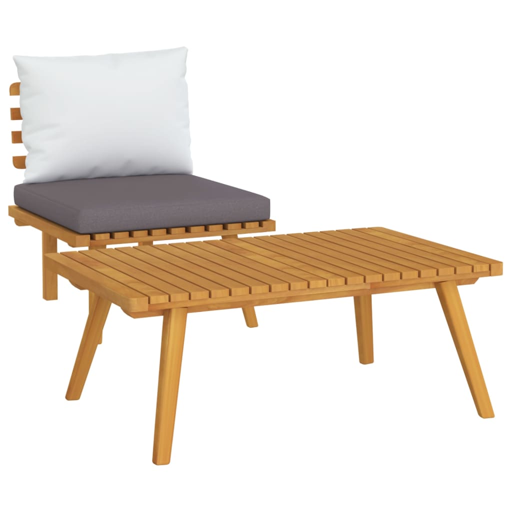 NNEVL 2 Piece Garden Lounge Set with Cushions Solid Acacia Wood-1