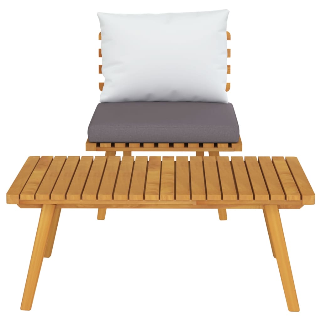 NNEVL 2 Piece Garden Lounge Set with Cushions Solid Acacia Wood-2