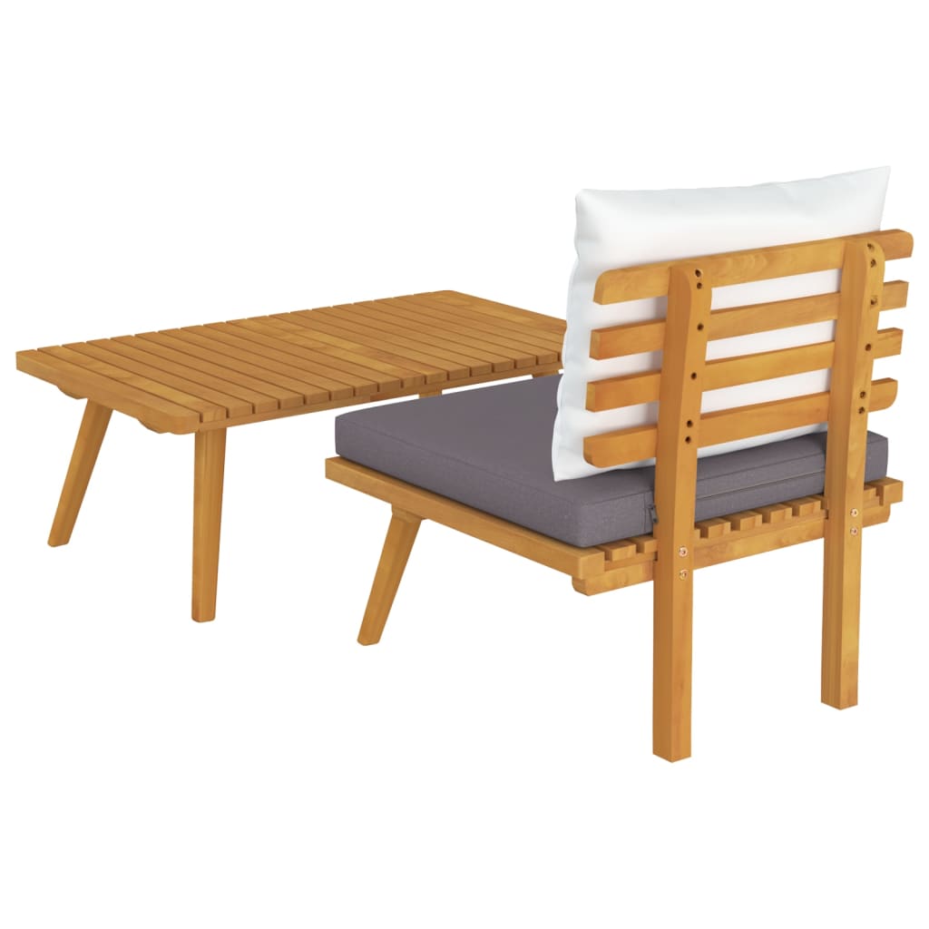 NNEVL 2 Piece Garden Lounge Set with Cushions Solid Acacia Wood-4